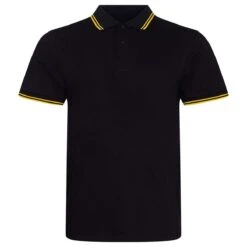 Just Polos AWDis Stretch Tipped Piqué Polo Shirt -XAMAX jp003 bk 2fyl front