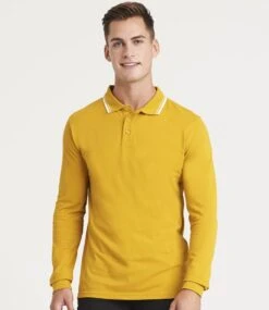 Just Polos AWDis Long Sleeve Tipped 100 Polo Shirt 27 Just Polos AWDis Long Sleeve Tipped 100 Polo Shirt -XAMAX jp103 mu wh model 1 hero