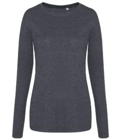 Just Ts AWDis Ladies Long Sleeve Tri-blend T Shirt 40 Just Ts AWDis Ladies Long Sleeve Tri-blend T Shirt -XAMAX jt002f hch front 1