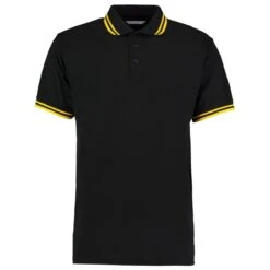 Kustom Kit Classic Fit Tipped Collar Polo -XAMAX k409 bk 2fyl front