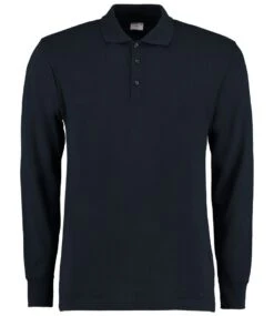 Kustom Kit Long Sleeve PolyCotton Piqué Polo Shirt -XAMAX k430 nav front 2
