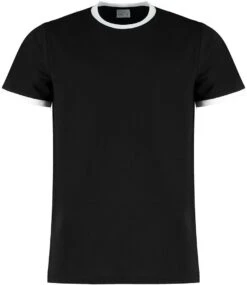 Kustom Kit Fashion Fit Ringer Tee 30 Kustom Kit Fashion Fit Ringer Tee -XAMAX k508 bk 2fwh front 1