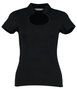 Kustom Kit Ladies Keyhole Neck Corporate Top -XAMAX k755 blk front 1