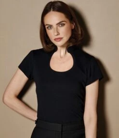 Kustom Kit Ladies Keyhole Neck Corporate Top -XAMAX k755 blk model 1 hero 1