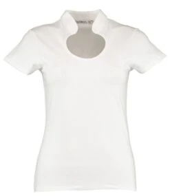 Kustom Kit Ladies Keyhole Neck Corporate Top -XAMAX k755 whi front 1