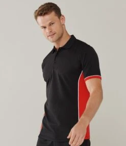 Finden + Hales Contrast Panel Polo Shirt 33 Finden + Hales Contrast Panel Polo Shirt -XAMAX lv355 bk rd model 1 1
