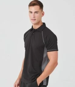 Finden + Hales Performance Piped Polo Shirt -XAMAX lv370 bk gy model 1 1