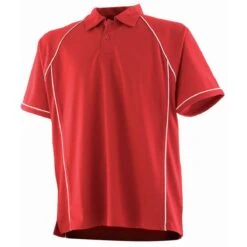 Finden + Hales Performance Piped Polo Shirt -XAMAX lv370 rd 2fwh front