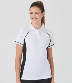 Finden + Hales Ladies Performance Piped Polo Shirt -XAMAX lv371 w b b model 1 hero