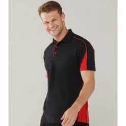 Finden + Hales Club PolyCotton Piqué Polo Shirt -XAMAX lv390 bk rd model 1 hero