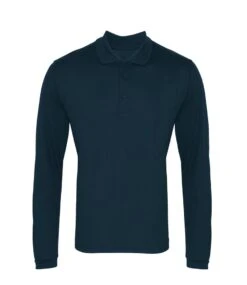 Premier® Premier Long Sleeve Coolchecker Piqué Polo Shirt 37 Premier® Premier Long Sleeve Coolchecker Piqué Polo Shirt -XAMAX pr617 nav front 1 3