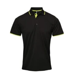 Premier® Premier Contrast Coolchecker Piqué Polo Shirt -XAMAX pr618 bk 2flm front