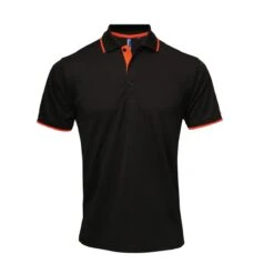 Premier® Premier Contrast Coolchecker Piqué Polo Shirt -XAMAX pr618 bk 2for front