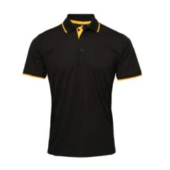 Premier® Premier Contrast Coolchecker Piqué Polo Shirt -XAMAX pr618 bk 2fsu front