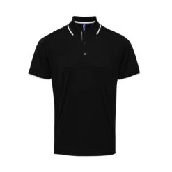 Premier® Premier Contrast Coolchecker Piqué Polo Shirt -XAMAX pr618 bk 2fwh front