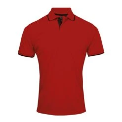 Premier® Premier Contrast Coolchecker Piqué Polo Shirt -XAMAX pr618 rd 2fbk front