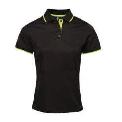 Premier® Premier Ladies Contrast Coolchecker Piqué Polo Shirt 28 Premier® Premier Ladies Contrast Coolchecker Piqué Polo Shirt -XAMAX pr619 bk 2flm front