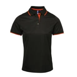 Premier® Premier Ladies Contrast Coolchecker Piqué Polo Shirt 24 Premier® Premier Ladies Contrast Coolchecker Piqué Polo Shirt -XAMAX pr619 bk 2for front