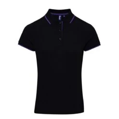 Premier® Premier Ladies Contrast Coolchecker Piqué Polo Shirt 31 Premier® Premier Ladies Contrast Coolchecker Piqué Polo Shirt -XAMAX pr619 bk 2fpr front