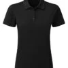 Premier® Premier Ladies Spun Dyed Recycled Polo Shirt 2 Premier® Premier Ladies Spun Dyed Recycled Polo Shirt -XAMAX pr633 blk front