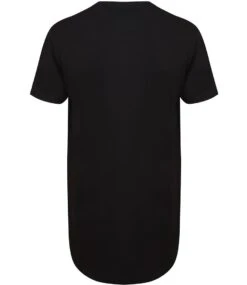 SF Men Longline Dipped Hem T Shirt -XAMAX sf258 blk back 1