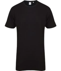 SF Men Longline Dipped Hem T Shirt -XAMAX sf258 blk front 2