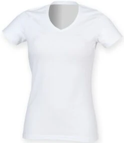 SF Ladies Feel Good Stretch V Neck T Shirt -XAMAX sk122 whi front
