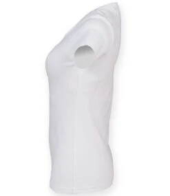 SF Ladies Feel Good Stretch V Neck T Shirt -XAMAX sk122 whi left