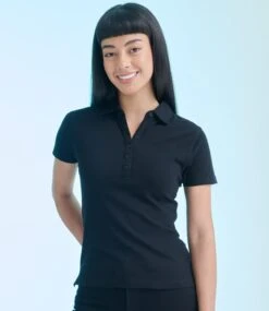 SF Ladies Stretch Piqué Polo Shirt -XAMAX sk42 blk model 1 hero