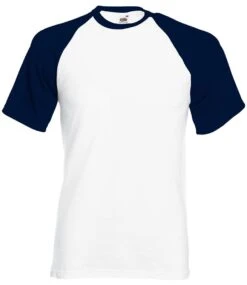 Fruit Of The Loom Mens Valueweight Short Sleeve Baseball T Shirt -XAMAX ss31 w 2fdna front