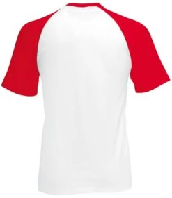 Fruit Of The Loom Mens Valueweight Short Sleeve Baseball T Shirt -XAMAX ss31 wh 2frd back