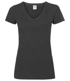 Fruit Of The Loom Ladies Valueweight V-Neck T Shirt 38 Fruit Of The Loom Ladies Valueweight V-Neck T Shirt -XAMAX ss702 blk front 1 1