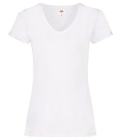 Fruit Of The Loom Ladies Valueweight V-Neck T Shirt 32 Fruit Of The Loom Ladies Valueweight V-Neck T Shirt -XAMAX ss702 whi front