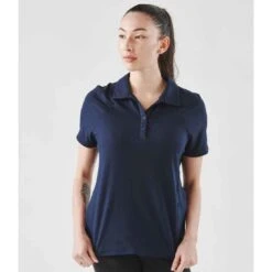 Stormtech Womens Pure Earth Camino Performance Short Sleeve Polo -XAMAX tfx1w nav model 1 hero